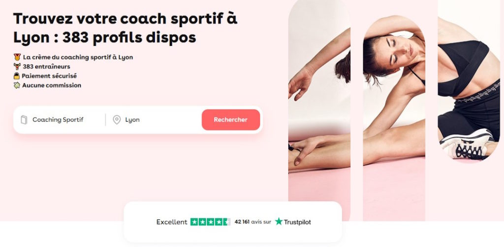 Vue du site de Superprof, plateforme pour trouver un professeur ou un coach de sport à domicile !